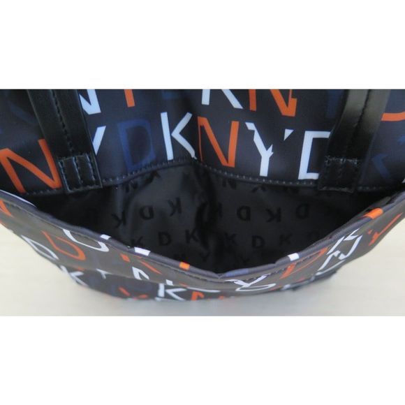 DKNY R21ADR89 LG Multicolor Signature Logo Allover Print Pam Shopper Tote $168 - Picture 5 of 13
